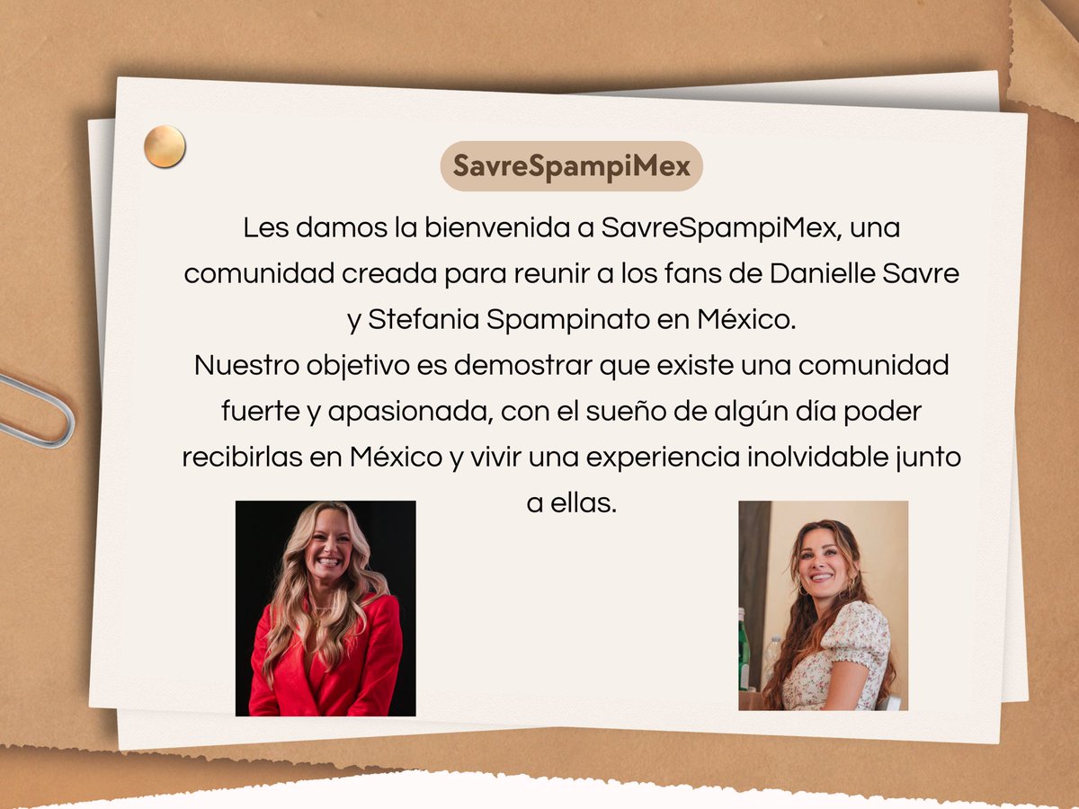 SavreSpampiMex's tweet photo. ✨ Cierra los ojos por un momento…
Imagina un panel de Danielle Savre y Stefania Spampinato en México.
Imagina las fotos, las preguntas, las risas y la emoción de conocerlas por primera vez.Nosotros sí podemos imaginarlo.
¿Y tú?
#SavreSpampiMex #DanielleSavre #StefaniaSpampinato https://t.co/DfxrzEAHmC