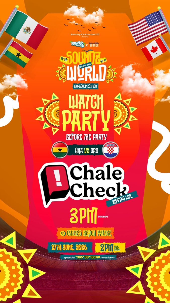 RecoveryGlobal_'s tweet photo. Feels like only a few of us are left carrying the Black Stars on our backs, but that’s enough.

No matter the distance, the noise will reach the boys. 🇬🇭

One energy. One voice. One support.

Join RECOVERY SATURDAYS x @ChaleCheck as we come together to cheer Ghana on against Croatia and turn up afterwards.

For ticket…👇🏾👇🏾👇🏾
https://t.co/BUhxVYhArG