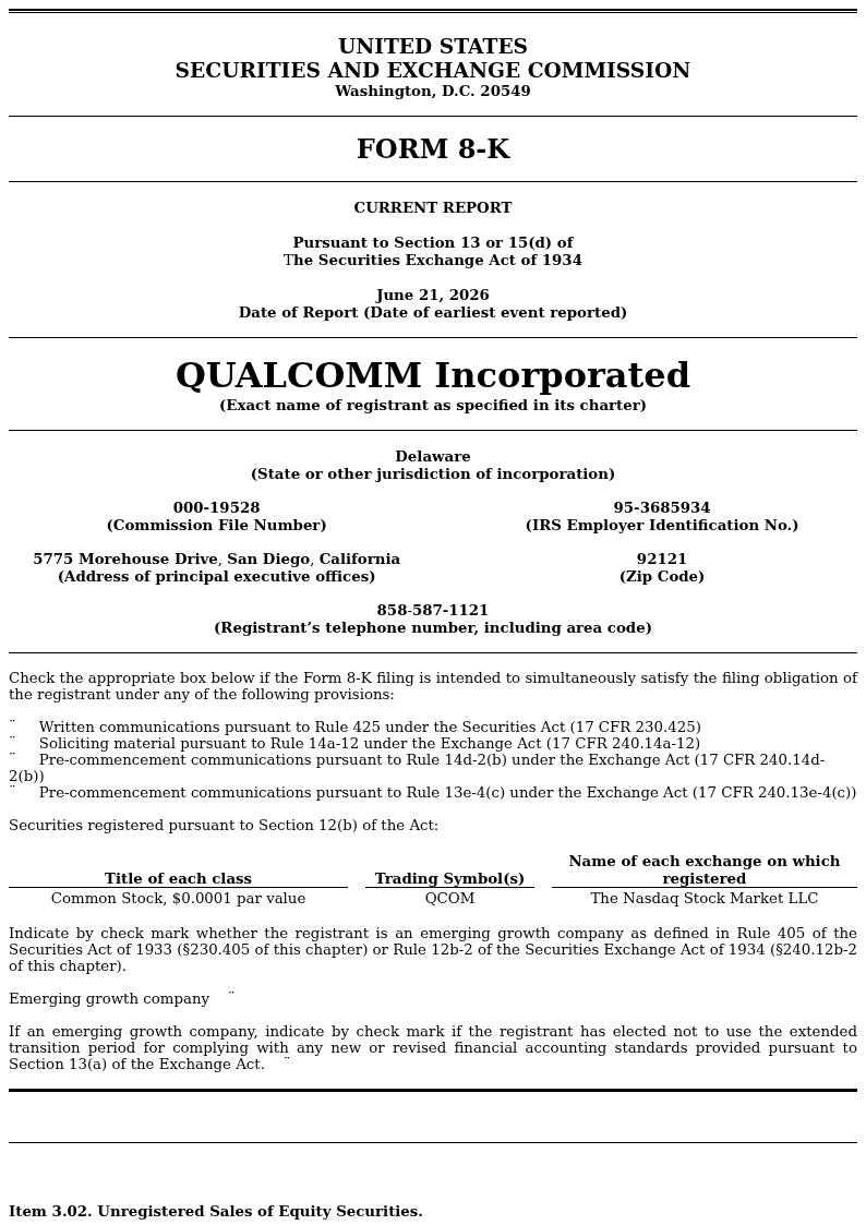 trmnl_data's tweet photo. $QCOM: All-Stock Modular Inc Acquisition, 19.2M Shares

• QCOM acquires Modular Inc via all-stock deal; up to 19.2M shares issued to Modular equity owners. Zero cash consideration disclosed.
• Shares issued via private placement under Reg D Rule 506; bypasses public registration, limiting immediate market visibility on dilution.
• Hidden risk: closing price adjustments may alter final share count, creating unquantified dilution variance at deal close.