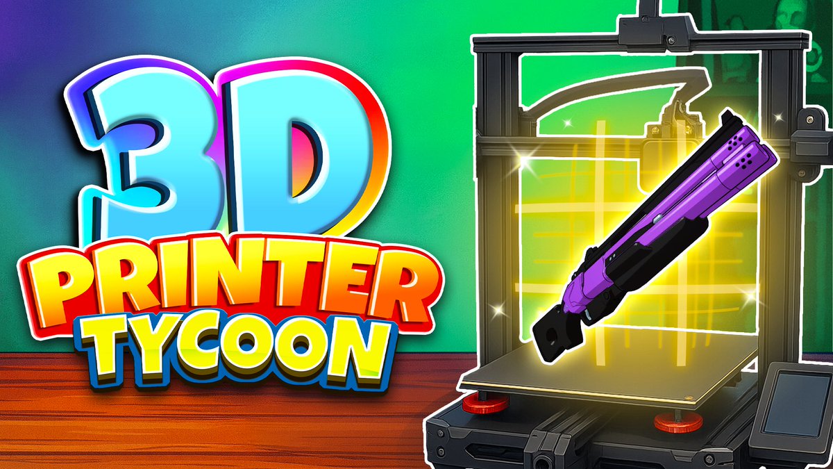 PhnxGames's tweet photo. We are pleased to launch our new game, 3D Printer Tycoon! 🖨️

Start with a small workshop and build your way up by printing weapons, cosmetics, vehicles and more. Unlock blueprints, upgrade your printers, and grow your very own 3D printing empire

Play now: 6276-8237-2935 https://t.co/5WEsGKKL9u
