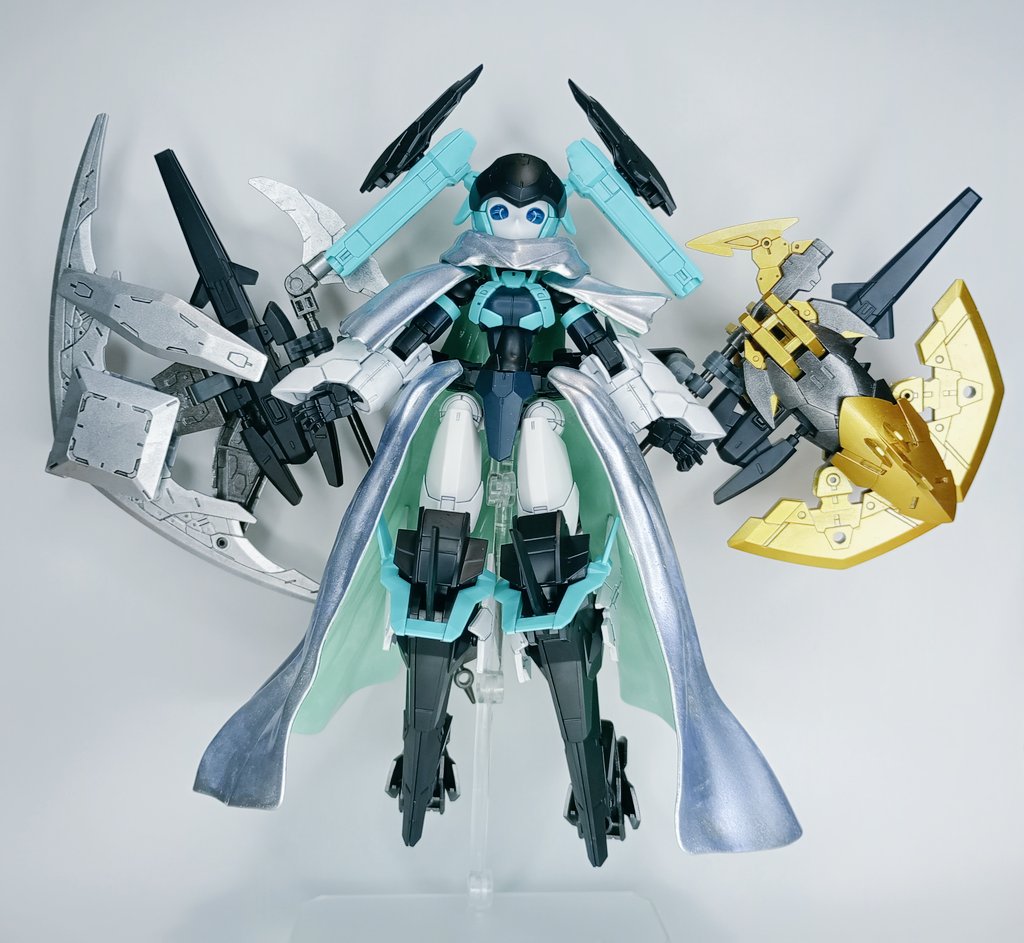 ACE_of_brave's tweet photo. 【アチェルビーTYPE-AX[アクス]】
近接格闘戦重視の調整がされている。作戦行動中に謎のエネルギーにより制御不能となり行方不明。

エリアA付近で単独で行動する者の前に現れ問いかける…
「アナタを墜とすのは金の斧？…それとも銀の斧？」
#30MMCM2026
#30MMMF https://t.co/RpldbZPYuW