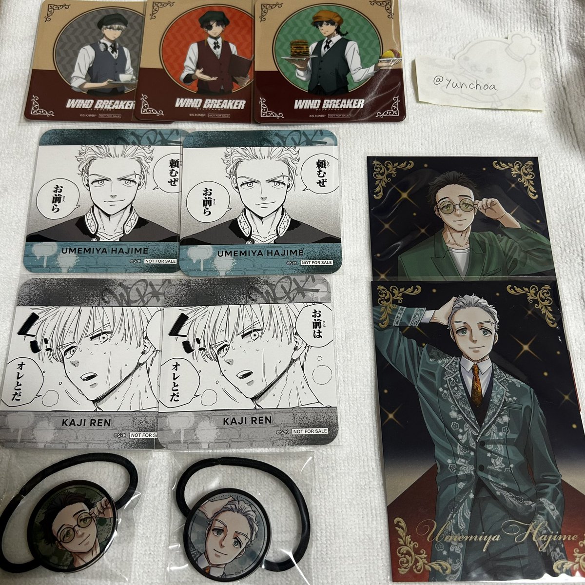 yunchoa's tweet photo. ウィンブレ WIND BREAKER プリンセスカフェ　ウィンブレ展　コースター　キャラゴム　ポストカード　交換

譲：画像参照

求：桜

7/8.7/11都内お手渡し交換可能な方お気軽にリプ、DMお願いします>_< https://t.co/LnxzOwtPBi