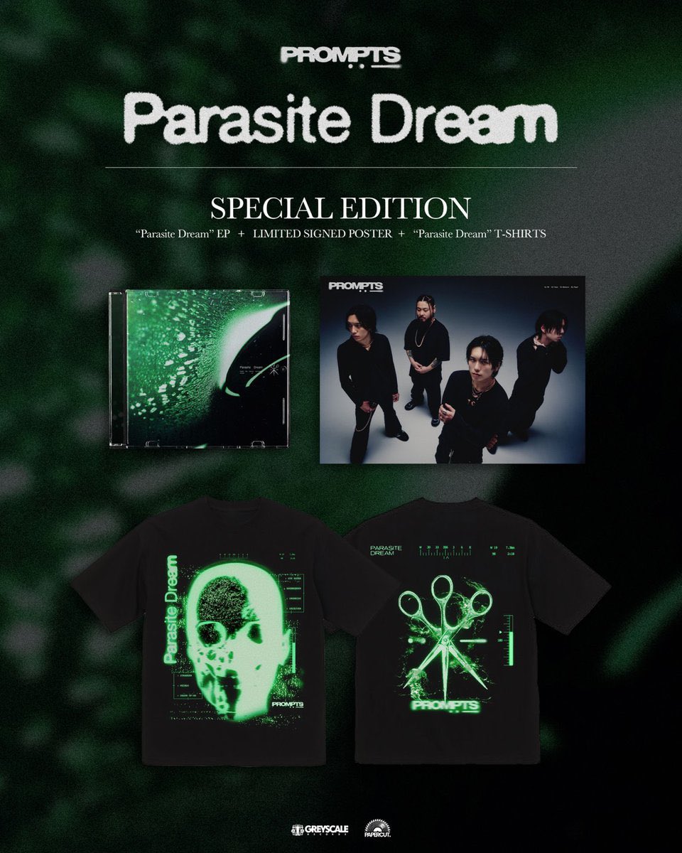 promptsofficial's tweet photo. 🌐プリオーダー今週金曜終了!!!🌐

NEW EP "Parasite Dream"
リリースを記念したバンドルSET、PRE-ORDER受付中🔥🔥

・"Parasite Dream" EP
・Limited Signed Poster
・"Parasite Dream" T-Shirts

受付はPROMPTS公式ストアから🔻
https://t.co/mga9NhrjRn

受注期間：〜6月26日 23:59迄🔔 https://t.co/1Xto9VWCnS