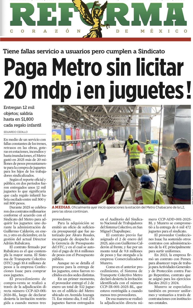 bereaguilarv's tweet photo. ¡Qué despilfarro! 
Mientras millones de usuarios padecen retrasos, fallas, goteras e inundaciones, el Metro destinó más de 20 mdp a juguetes para el sindicato.

Sin licitación y con regalos que habrían costado hasta 1,800 pesos cada uno.

Ah, pero para mantener el Metro funcionando nunca hay dinero. Para consentir a los aliados políticos, siempre aparece.
