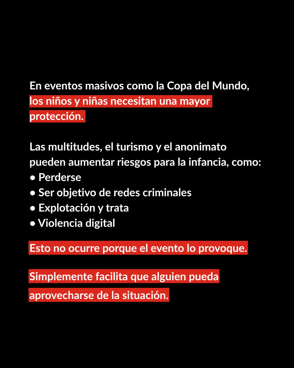 SaveChildrenEs's tweet photo. ⚽ La Copa del Mundo reunirá a millones de personas.

Y también es una oportunidad para reforzar la protección de la infancia frente a riesgos como la trata, la explotación o la violencia.

Porque disfrutar del fútbol y proteger a los niños y niñas deben ir siempre de la mano. ❤️ https://t.co/R7BDqibHjg