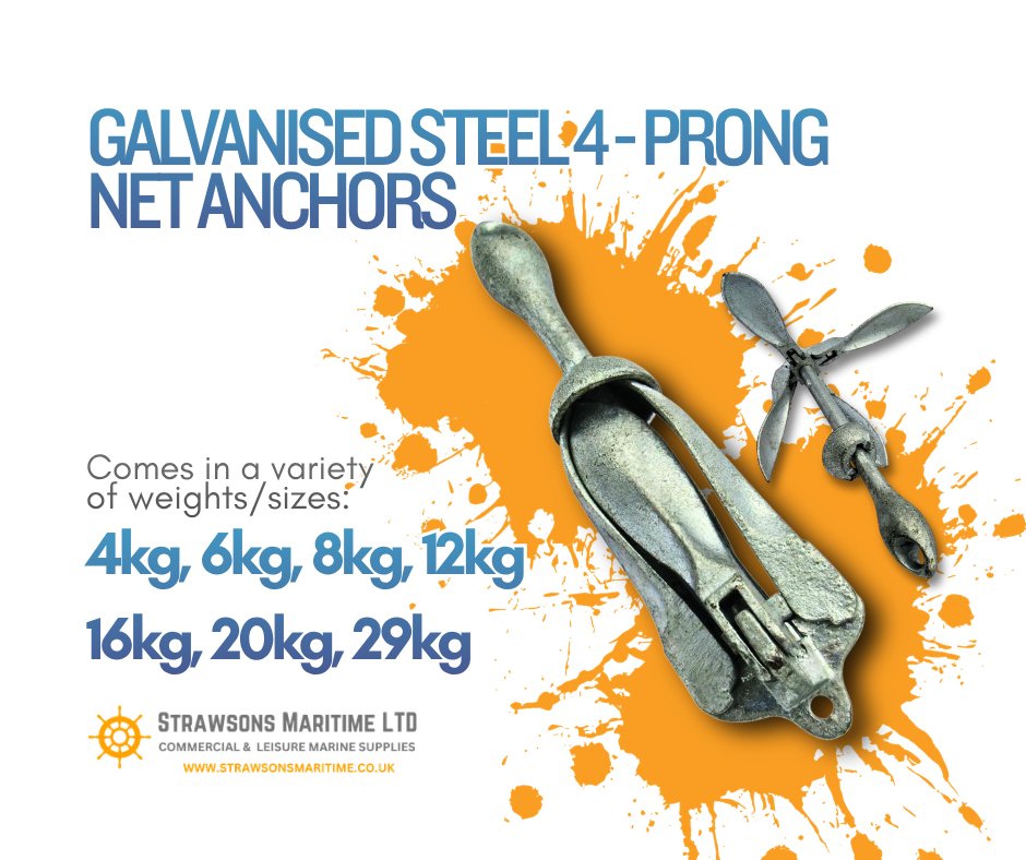 StrawsonsMarine's tweet photo. Galvanised anchors can need replacing or re-galvanising every 3-4 years! ⚓️⚓️
When was the last time you checked yours?

Pop into Strawons Maritime for a replacement!

Select from the following sizes:
4kg, 6kg, 8kg, 12kg 16kg, 20kg and 29kg.

‼️IN-STORE COLLECTION ONLY‼️ https://t.co/lahqI4MbbA