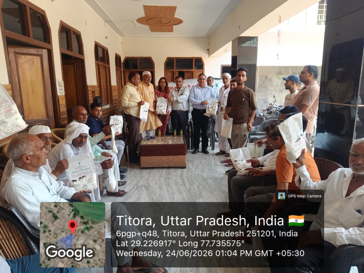 ICAR_CIRC's tweet photo. भाकृअनुप-केंद्रीय गोवंश अनुसंधान संस्थान, मेरठ द्वारा ‘खेत बचाओ अभियान’ के अंतर्गत ककराला, तितौरा एवं खेड़ी टप्पा गांवों में जागरूकता कार्यक्रमों का सफल आयोजन किया गया। #ShivrajSinghChouhan #KhetBachaoAbhiyan #BalancedFertiliserUse https://t.co/yAAz4WHCql
