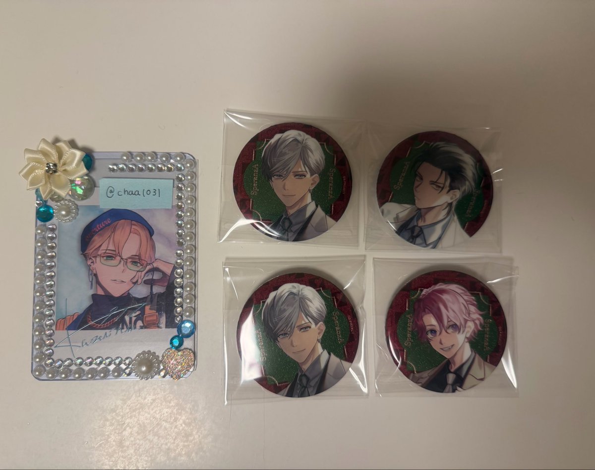 chaa1031's tweet photo. 【交換希望】B-PROJECT Bプロ SperanzA 

譲
ソロジャケット:北門
ブロマイド:金城、阿修
チェキ:阿修
缶バッジ:北門、金城、阿修

求
同種 増長>愛染
チェキは愛染優先

郵送にて交換希望。
お気軽にお声掛けください。
よろしくお願いいたします。 https://t.co/gtA6ehTEF9