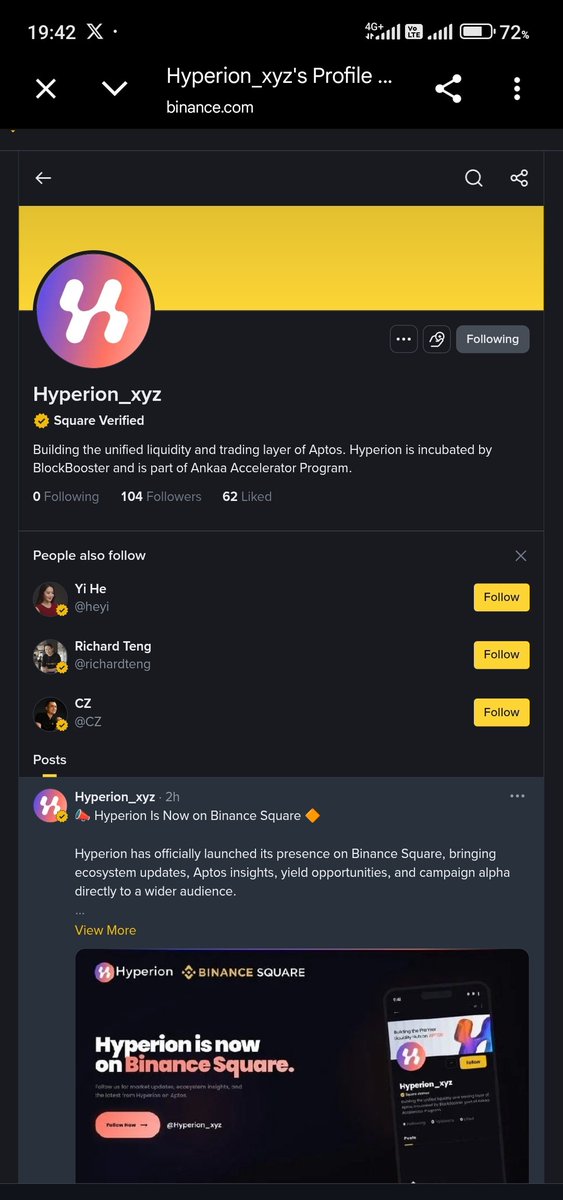 deannndra's tweet photo. @hyperion_xyz @binance Done ✅ https://t.co/Oo4x7d23t2