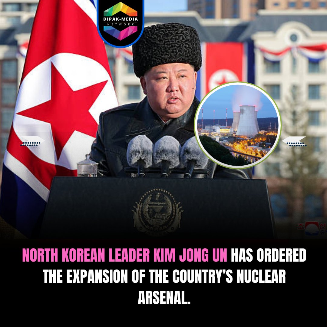 DiFactoGlobal's tweet photo. BREAKING: North Korean leader Kim Jong Un has ordered the expansion of the country's nuclear arsenal, saying it should be strengthened to surpass global rivals and bolster national defense capabilities. https://t.co/hWFypNOxLo