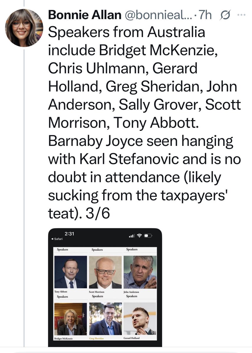 MargieJay50's tweet photo. And who else is in London on this junket? The right wing cabal Australia could really do without. https://t.co/x9hvUybP2f