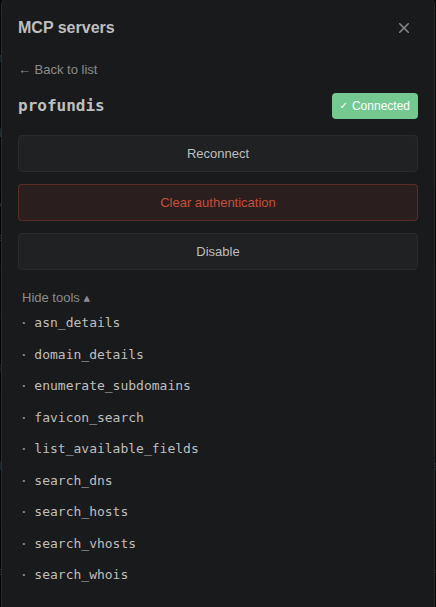profundisio's tweet photo. Claude can hunt. Now it can see.

The Profundis MCP gives Claude the one thing it was missing in bug bounty: recon data. Hosts, DNS, WHOIS, TLS certs, subdomains, ASN, perceptual favicon search.

Watch it map a real public target end-to-end. https://t.co/x57ibpYdW0