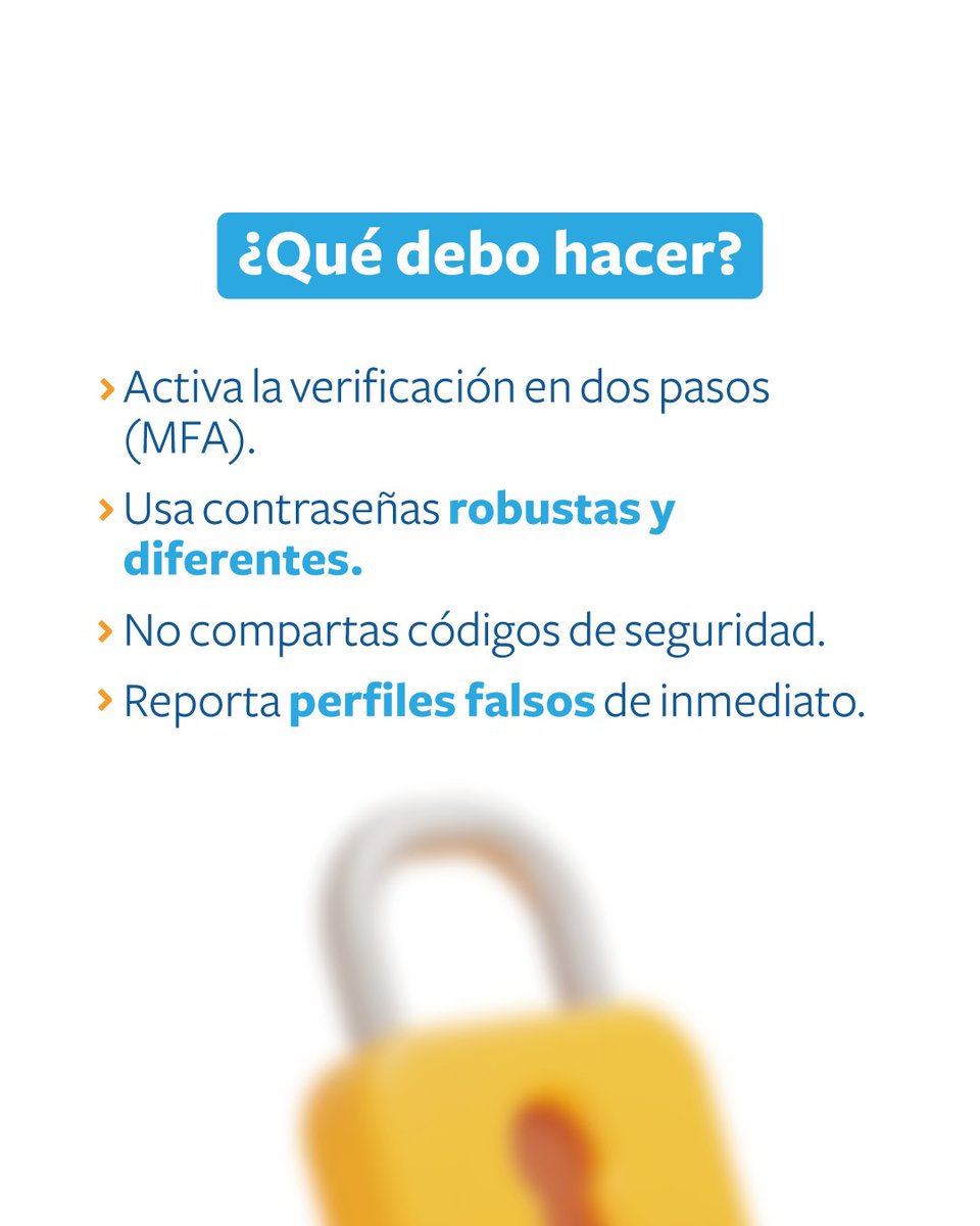 arsreservas's tweet photo. La suplantación de identidad es una amenaza real que puede afectar a cualquiera. 

 Te compartimos algunos factores comunes que te ayudarán a prevenir este delito y cuidar tu seguridad digital.

#ciberseguridad #delitostecnologicos #redessociales https://t.co/YBVaf82NPq