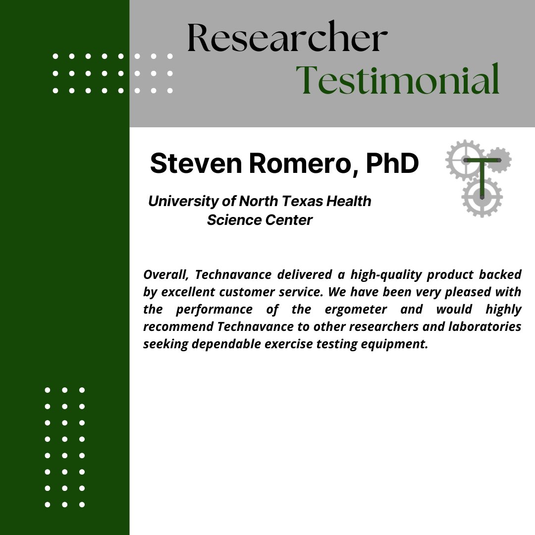 technavance's tweet photo. 🌟 Grateful for the kind words from Dr. Steven Romero (@RomeroLab_TX) at @unthealth on his Technavance Knee Extension Ergometer. Intuitive software, seamless data integration, dependable performance- helping researchers focus on great science!

Read more: https://t.co/FjZHnyWLC0 https://t.co/RKBaVWOTC4