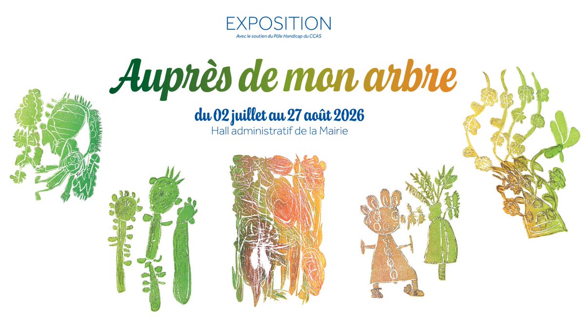 fontenay92's tweet photo. #Culture 🎨

Durant les vacances, le CCAS vous propose une parenthèse ombragée avec l’exposition Auprès de mon arbre. 🌳

Vous pourrez admirer les toiles des artistes de l’association GEM L’Éclaircie et l’UNAPEI92 dans le hall de la Mairie du 2 juillet au 27 août. https://t.co/jszrXyeIsI