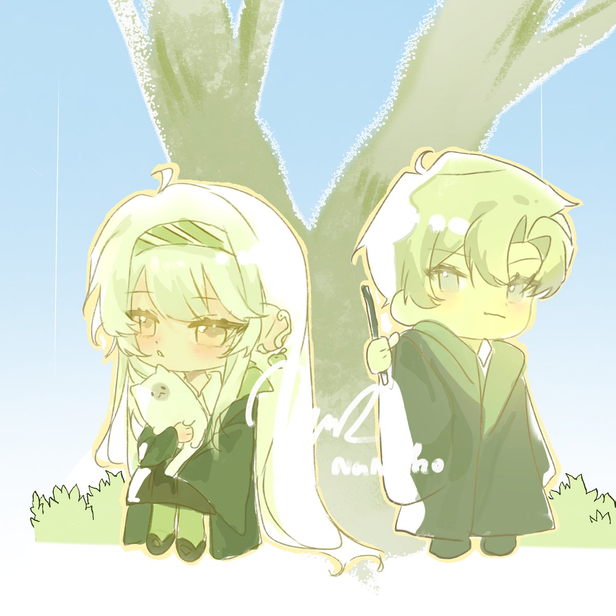nanakomyu's tweet photo. Too lazy to draw Harry:)) 
#dracomalfoy #draco #oc https://t.co/sgOVevUncH