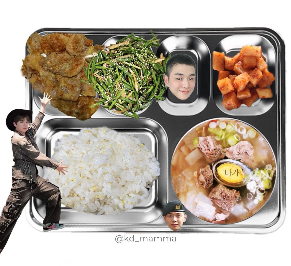 kd_mamma's tweet photo. 〔 2026년 6월 25일 석식 〕 
밥
전복소갈비탕
돼지고기육전
부추무침
깍두기
   ᑎ__ᑎ      ᐱ__ᐱ     ᕱ__ᕱ
   (˶.•o•˶)    ( .•ω• )    ( .•⤚• )
ଘ(ა       )    (ა     ૮)｡   ( 🐮٩)੭ https://t.co/7gb52TqbkS