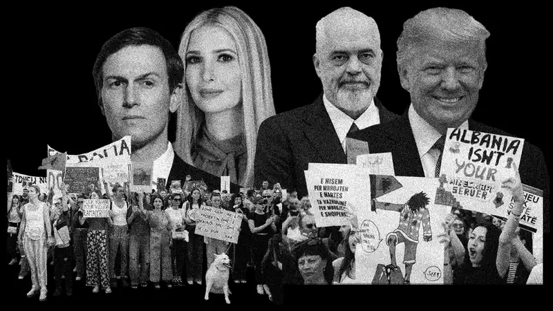 ProgIntl's tweet photo. REVEALED 🇦🇱 The transnational network behind Edi Rama's secret deal to sell Albania to the Trump family.

As Albanians rise up in the name of their national sovereignty, we dive into the hidden forces seeking to conquer their coastline.

Out now 👉 https://t.co/TVEVk8B4vK https://t.co/iZhxfzJpUx