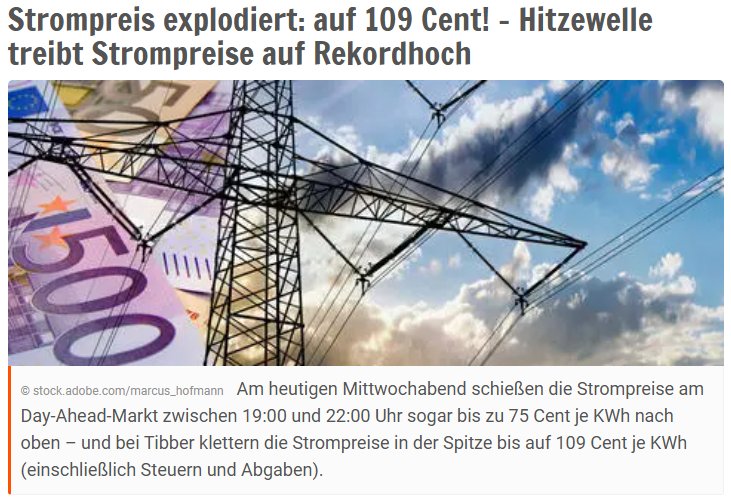 Epikur_vS's tweet photo. Kleiner Hinweis:
- Strompreise von 109 ct/kWh bei Tibber und 70 an Börse
- mehrfach höhere CO2-Emissionen pro kWh als Nachbarländer
- Abends massive Abhängigkeit von AKW-Stromimporten
 
sind keine Zeichen einer gelungenen Energiewende, sondern knallig leuchtende rote Warnlampen. 

Sehen Sie diese Warnlampen als Deppen-Detektoren die zeigen, dass bei Atomausstieg und der Balance von EE-Erzeugungskapazität versus Strukturen zu deren Nutzung offensichtlich Idioten am Werk waren, die heute ernsthaft erzählen, Deutschland sei weltweites Vorbild und Ihnen aktuell erzählen, es sei Frankreich und nicht Deutschland die Probleme bei der Stromversorgung haben.