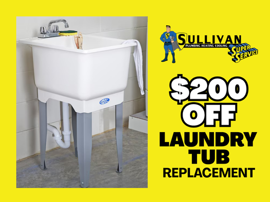 SullivanService's tweet photo. For a limited time, save $200 OFF a laundry tub replacement with Sullivan Super Service. https://t.co/fxrjHBOpBs