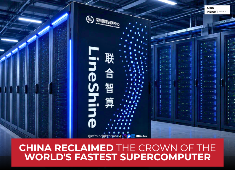 Afro_Insight_'s tweet photo. Unveiled at #ISC2026, the newly debuted "LineShine" system has dethroned the U.S.’s Oak Ridge National Laboratory’s Frontier system, clocking a record-breaking 2.198 exaflops, CGTN reports.

Read on our website: https://t.co/3CSgESyijR

#Supercomputing #LineShine https://t.co/Uz2uN0VJaC
