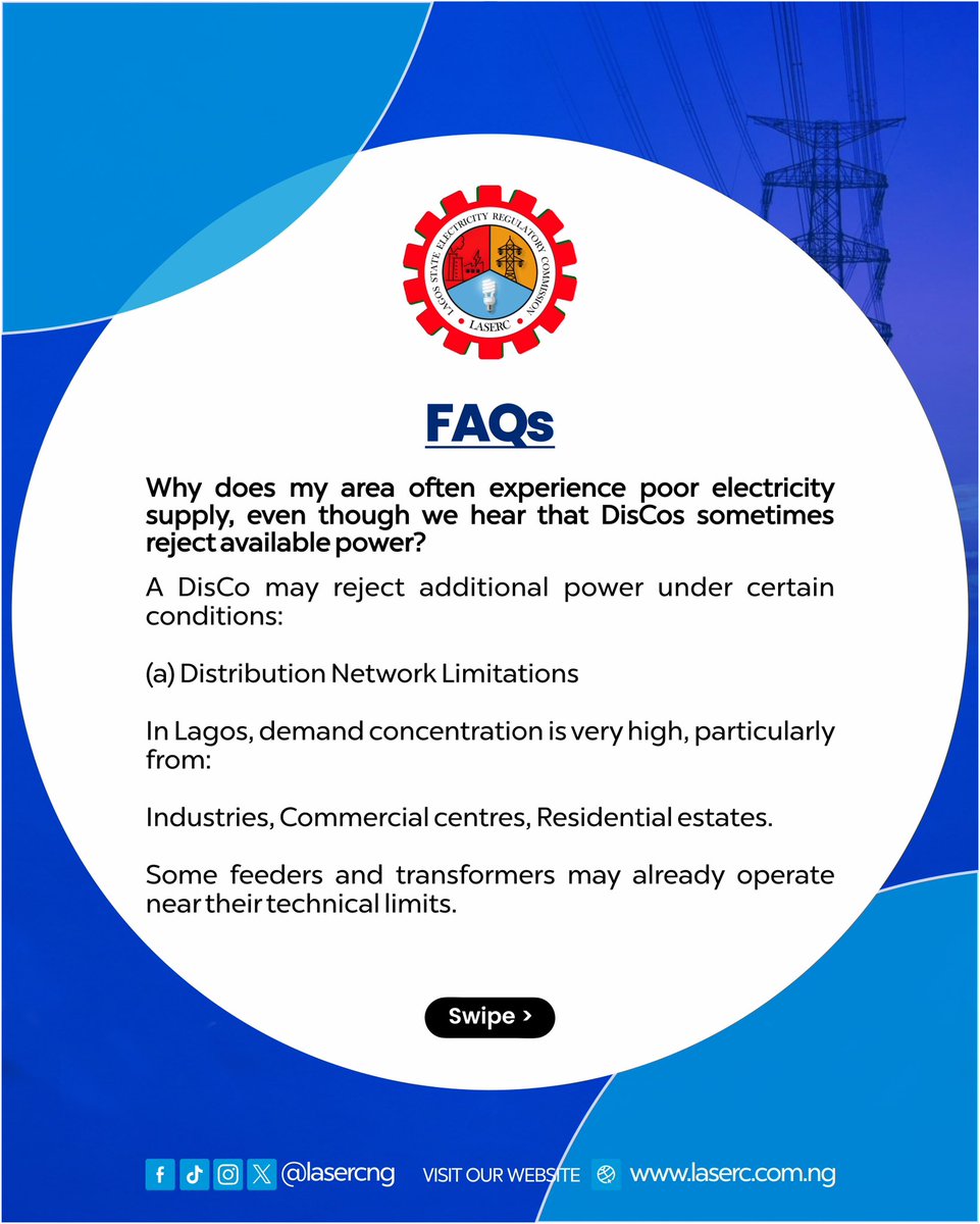 lasercng's tweet photo. Reliable electricity isn’t just about generating more power—it’s also about ensuring the distribution network can safely deliver it. Strong infrastructure, proper planning, and effective load management help keep the grid stable and consumers connected.

#LASERC  #GridStability https://t.co/cfSfKDWldE