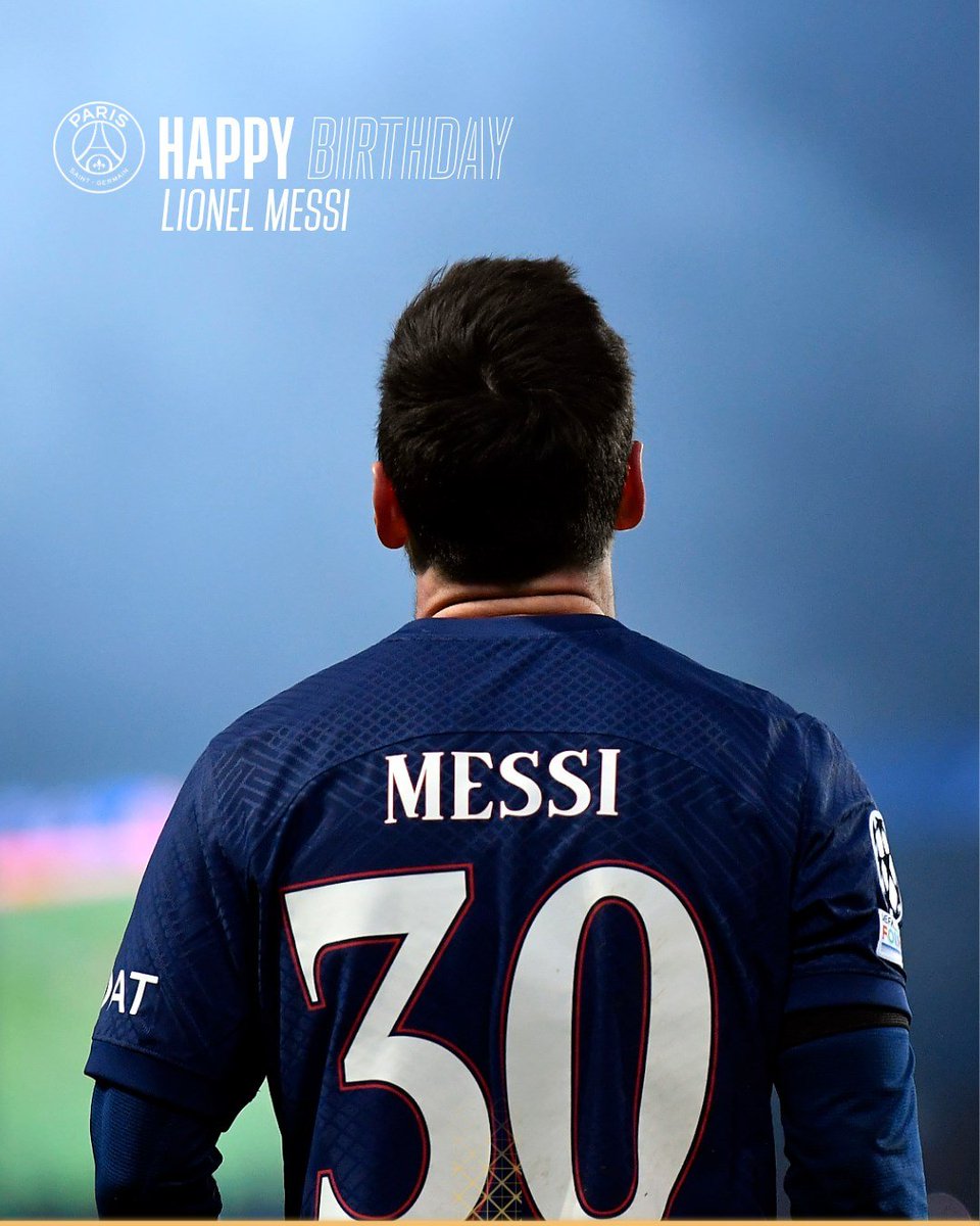 PSG_English's tweet photo. 39 today 🎂

Happy birthday Leo Messi! https://t.co/FZSqemsOZh