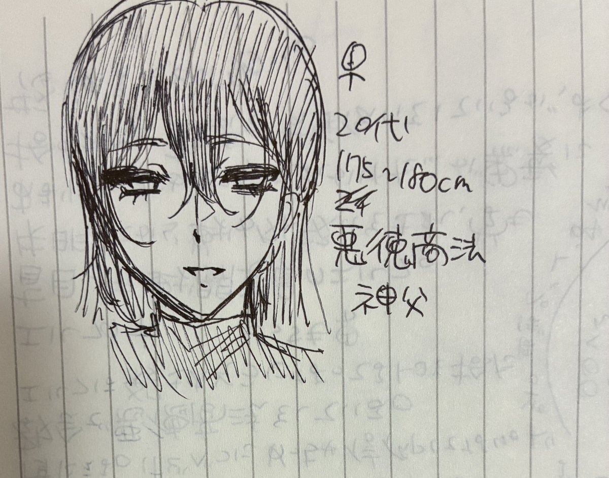 AO03ixx's tweet photo. 落書きで恥ずかしい
創作メモ(また2mの男を…！！) https://t.co/24riCVNQQ7
