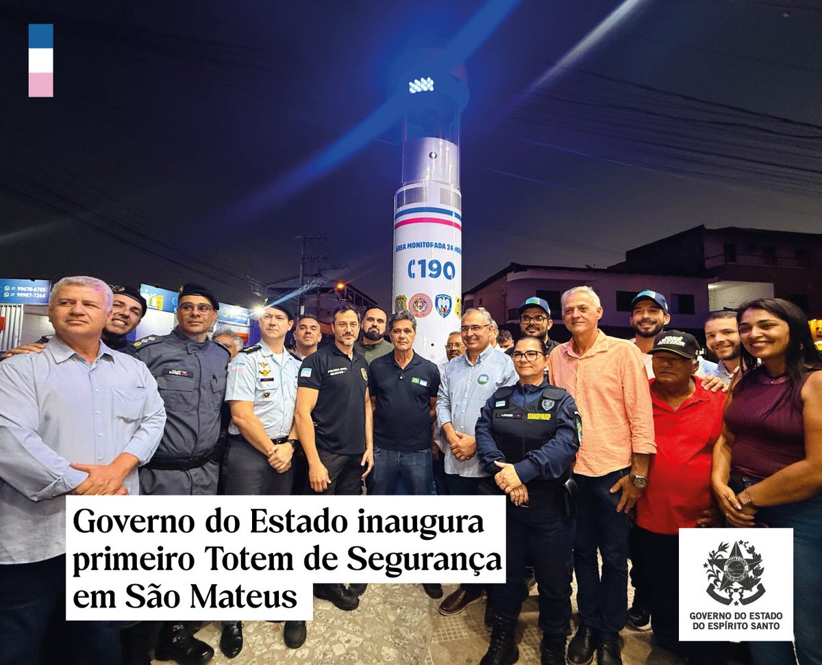 GovernoES's tweet photo. O governador Ricardo Ferraço inaugurou o primeiro Totem de Segurança de São Mateus, localizado no bairro Bonsucesso, na esquina das avenidas Fernando Jogaib e Dom José Dalvit. 

Saiba mais: https://t.co/PCQ2DF39gq https://t.co/sSzDxVzYzR