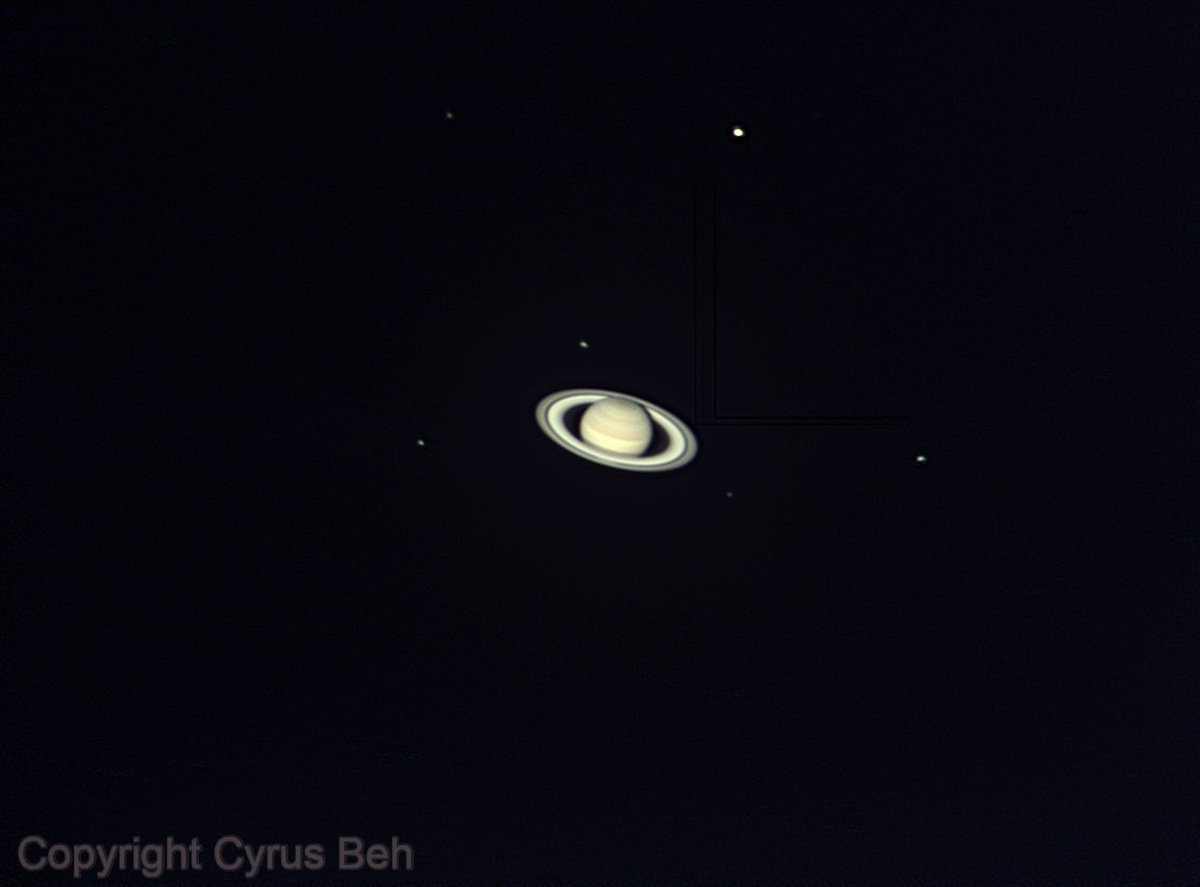 astropics's tweet photo. Saturn and its moons 🪐 https://t.co/W66ZXvPrUW