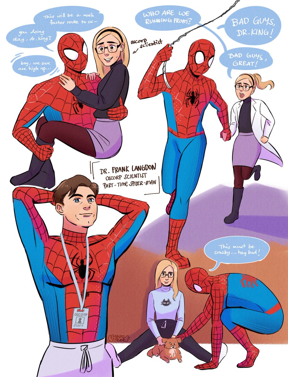 nenejpg's tweet photo. his spidey senses are tingling! #kingdon #langdonmel https://t.co/9BqPiYBF8d