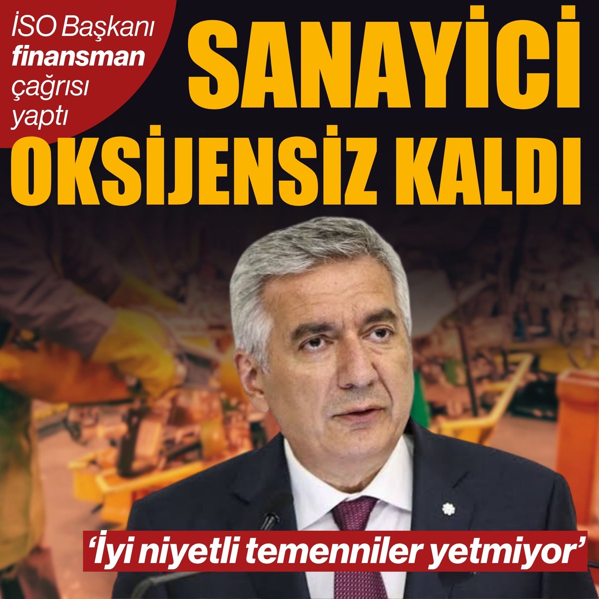 AydinlikGazete's tweet photo. 📌İstanbul Sanayi Odası Başkanı Erdal Bahçıvan: 

💬‘Sanayicinin oksijensiz kaldığını görüyoruz. Sanayici nefes almakta zorlanıyor. Sanayicinin yeniden nefes almasını sağlayacak somut, sonuç odaklı ve etkili adımlara ihtiyaç var’ 

https://t.co/kle6E7NDps https://t.co/MC01ZDDktf
