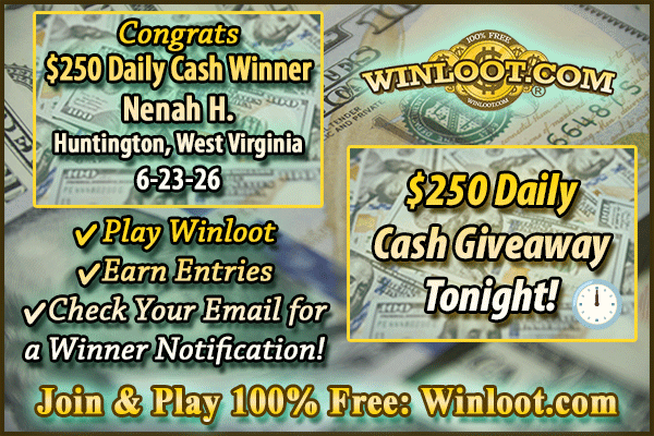 Winloot's tweet photo. 💸$250 Cash Giveaway TONIGHT!🕛

✔️Play Winloot: https://t.co/SDYzxP4Gc9
✔️Earn Entries!
✔️Check your email!
💯100% FREE!🆓 https://t.co/42OcDrhdhQ