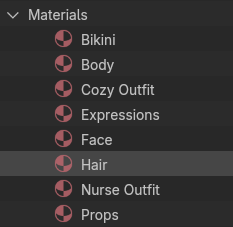 MVjagaimo's tweet photo. 1. Try to keep material count as low as possible for your uses! There's no need to separate shoes, shirt, accessories as different materials if they all use the same settings, it just increases draw calls.
You can also use masks for things like matcaps, outlines, alpha etc. https://t.co/jEXi1npxJY