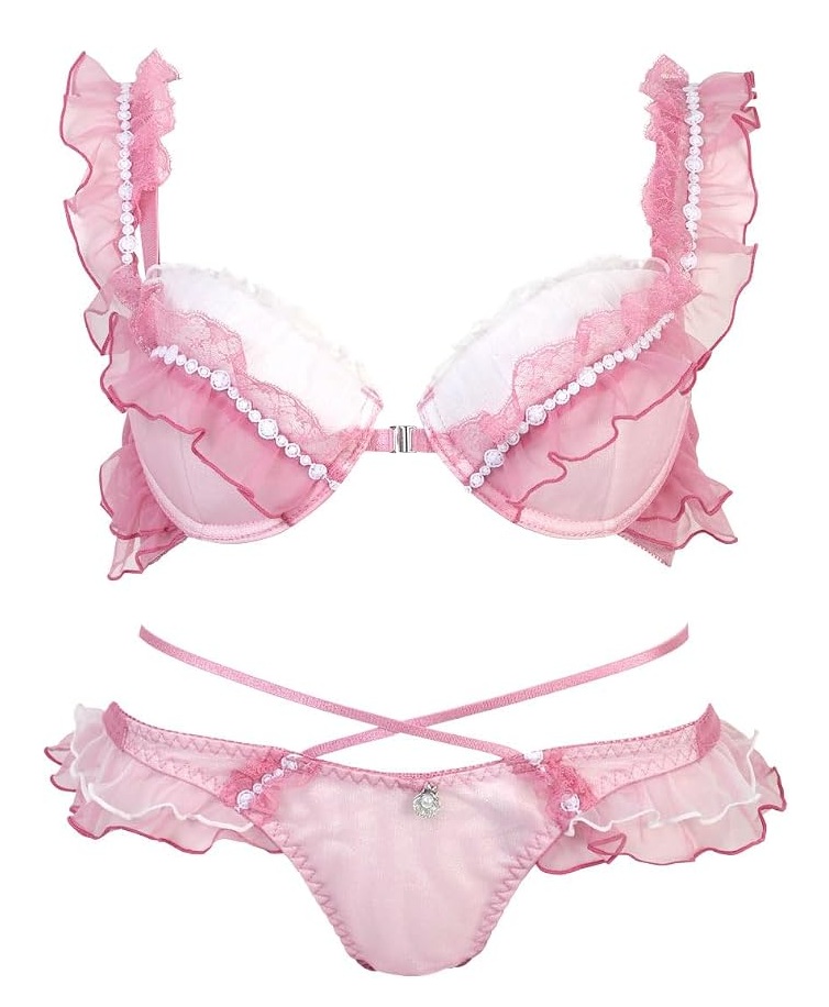 PINK_MOON_1's tweet photo. 【COCO Linge(ココランジェ） マーメイドジュエル ブラジャー ショーツ セット#ad】

たっぷりとしたフリルと透け感のある素材感を持つブラセット。
オーロラに煌めくハーフ素材に、パールモチーフのケミカルレースがさり気ないアクセントを添えています。
https://t.co/bFZNyacR5z https://t.co/OfryGQhzz8