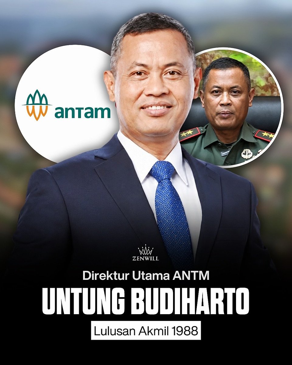 ferizandra's tweet photo. Tiga perusahaan tambang terbesar milik negara, yakni PT Aneka Tambang Tbk (ANTM), PT Bukit Asam Tbk (PTBA) dan PT Timah Tbk (TINS) kini memasuki babak baru kepemimpinan dengan dipimpin oleh figur-figur berlatar belakang militer...

● Direktur Utama ANTM Untung Budiharto merupakan lulusan Akademi Militer (Akmil) 1988

● Direktur Utama PTBA Bambang Ismawan juga berasal dari Akmil 1988

● Direktur Utama TINS Restu Widiyantoro merupakan lulusan Akmil 1987

Sumber : IG zenwiill