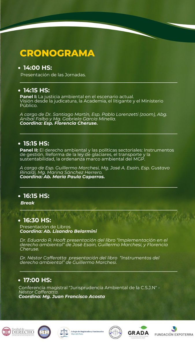 Esc_JudicialRN's tweet photo. Jornadas Marplatenses de Actualización en Derecho Ambiental

📅 3 de julio
🕑 14 a 18 h
📍 Facultad de Derecho - UNMDP
💻 Modalidad presencial mediada por tecnología

📩 Inscripciones: posgrado.der@gmail.com
📞 Consultas: 223 594 9392 https://t.co/y0zqOXR2kB