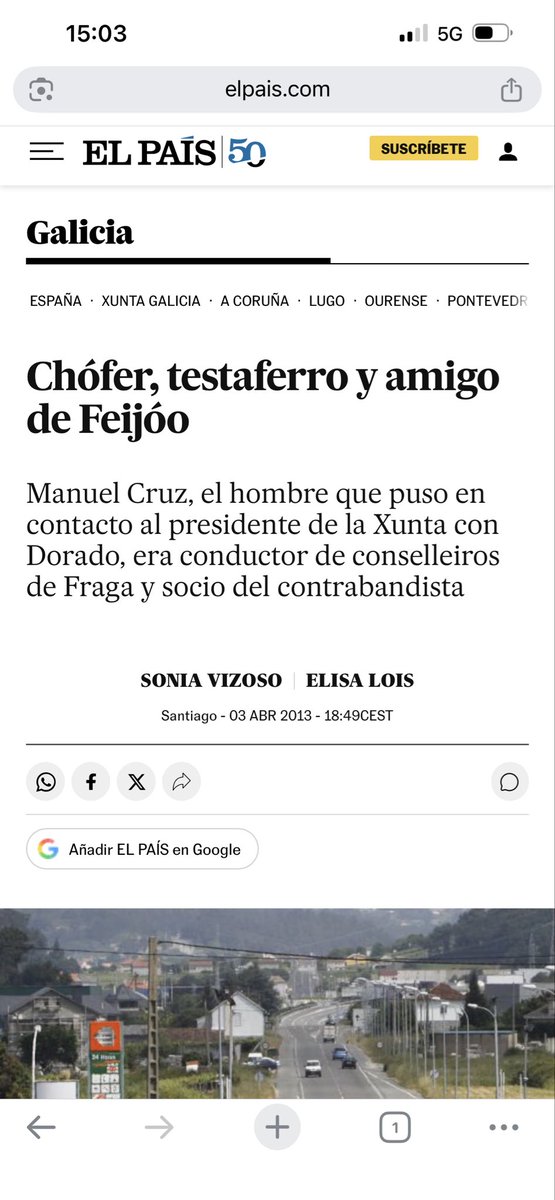 ElifernandezEli's tweet photo. @MartinaVelardeG Añade esto…en 2013 el testaferro de Marcial Dorado murió en un accidente sospechoso (La Voz de Galicia) una semana antes del juicio https://t.co/s8VmaZMDGP