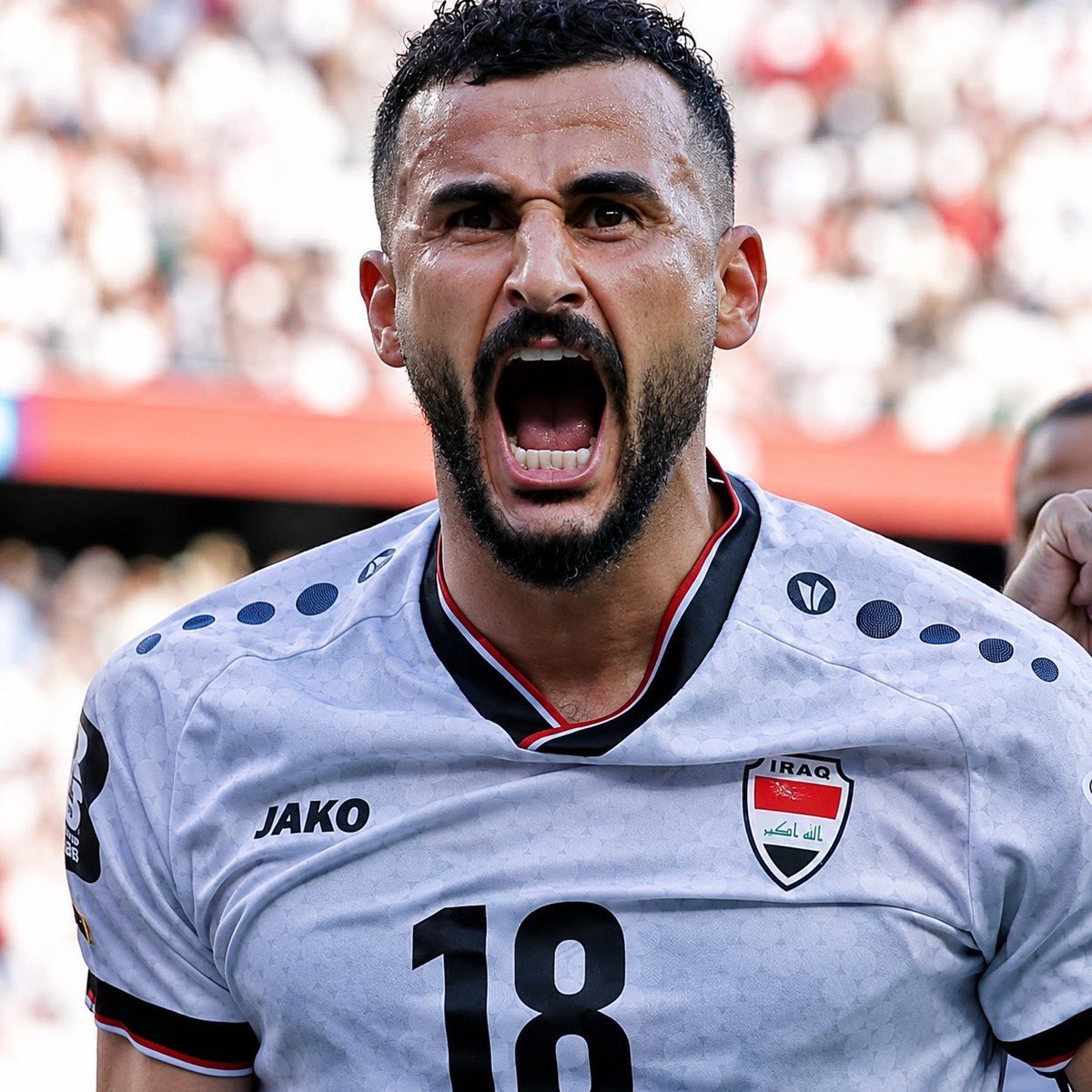 ScouTurk's tweet photo. 🇮🇶 Ayman Hussein 🗣️

“We asked FIFA to raise the Iraqi flag during the national anthem instead of placing it on the ground, as it contains the name of Allah. FIFA accepted our request.”

👏 https://t.co/hTFhC41K3n