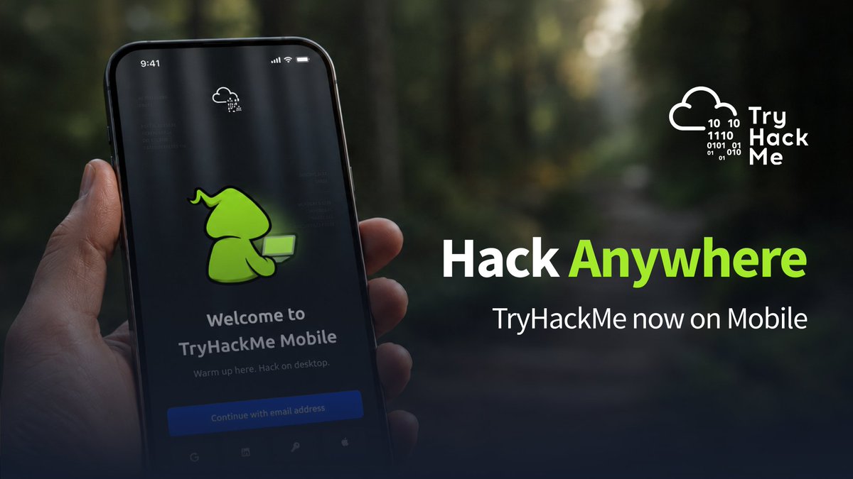 tryhackme's tweet photo. Your streak just got more mobile๐ฑ๐ TryHackMe is now in your pocket.
#Hackanywhere
๐ https://t.co/cfc6C13jE9 https://t.co/IwofYt4Lmx