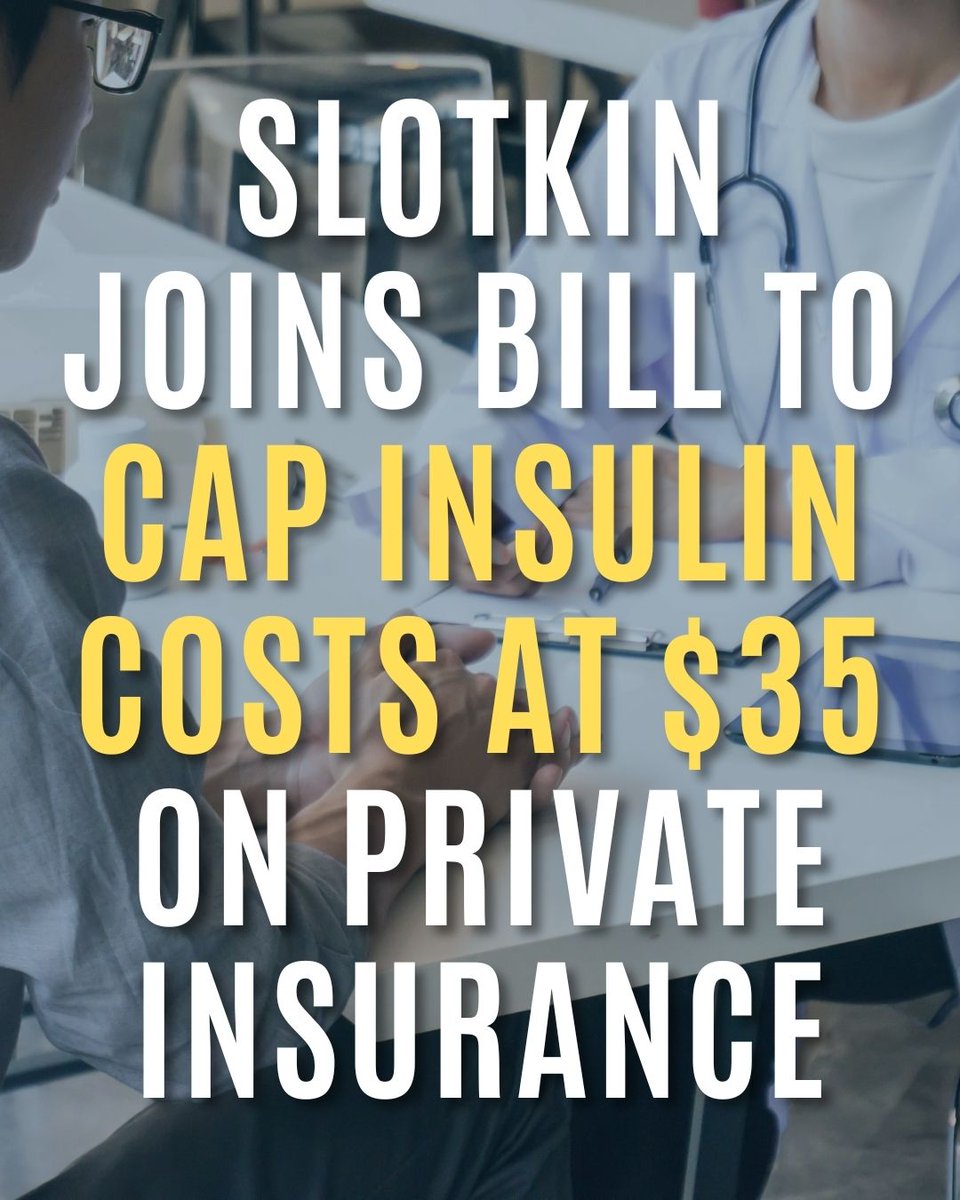 SenatorSlotkin's tweet photo. No one should have to go without the medicine they need to live just because of how much it costs. I voted to cap insulin prices at $35 for those on Medicare, and now, this bipartisan bill extends that cap to everyone on private insurance. This is long overdue, and we must keep working to lower prescription drug costs for every American.

Let's get it signed into law.