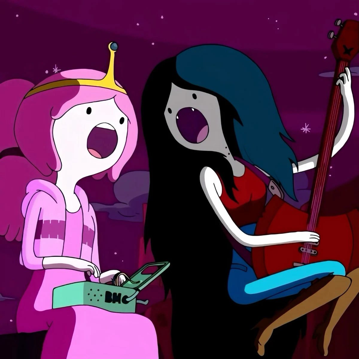 kyoruyeye's tweet photo. to think just a while back when the main adventure time series was airing that it was up for debate whether marceline and PB were actually romantically involved.. but now they have an entire spinoff series dedicated to them confirmed… how we’ve come so far for sapphic rep.. https://t.co/ptiDCxfWe6