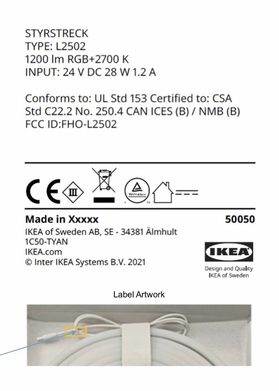 ringo_tech's tweet photo. Matter over Thread対応テープライト
IKEA
L2501: KLOLÅNKE
L2502: STYRSTRECK 

FCC通過 https://t.co/hJIOtV2qFc