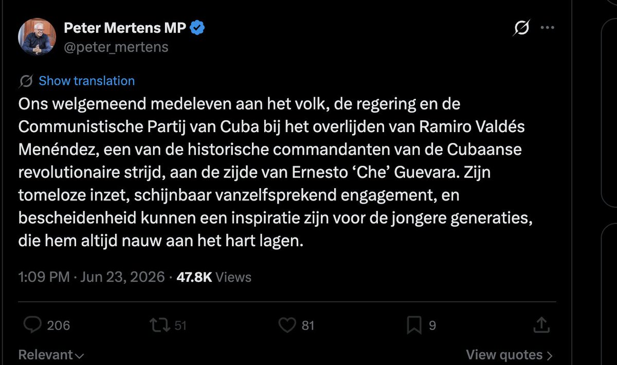 JurgenGeevels's tweet photo. Hij stichtte de G2, Cuba's geheime politie naar KGB-model, en stond bekend als "de slager van Artemisa". Institutioneel medeverantwoordelijk voor tienduizenden doden, waarvan zo'n 11.000 (!!) individueel gedocumenteerd. "Inspirerend voor de jeugd."
PVDA is en blijft degoutant. https://t.co/nxV7zBgOn4