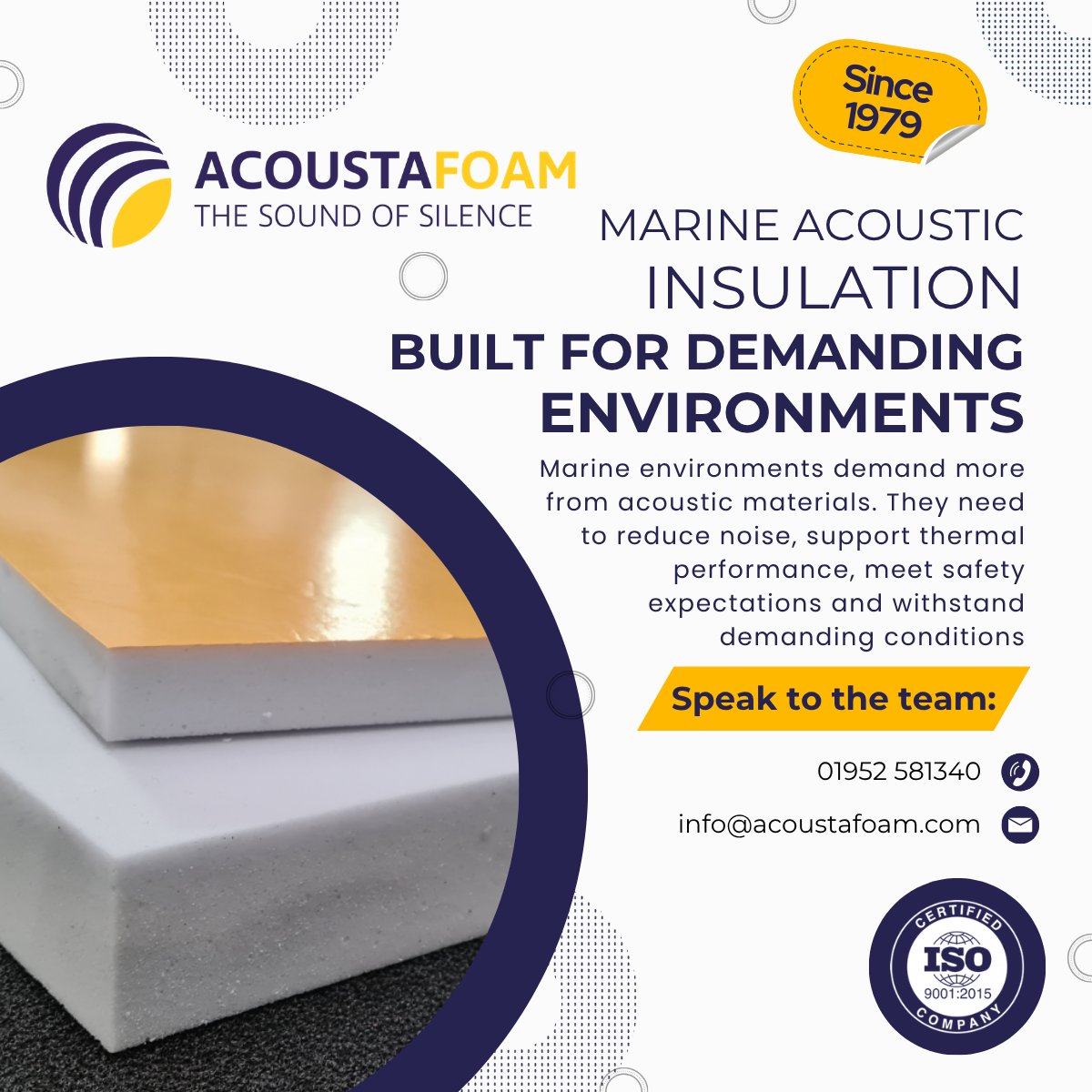 mawebdesign_uk's tweet photo. Marine environments demand more from acoustic materials.
Read more via https://t.co/BARxRN02CG
#Acoustics #NoiseControl #Soundproofing #FoamEngineering #UKManufacturing https://t.co/eQy6xuy4MC
