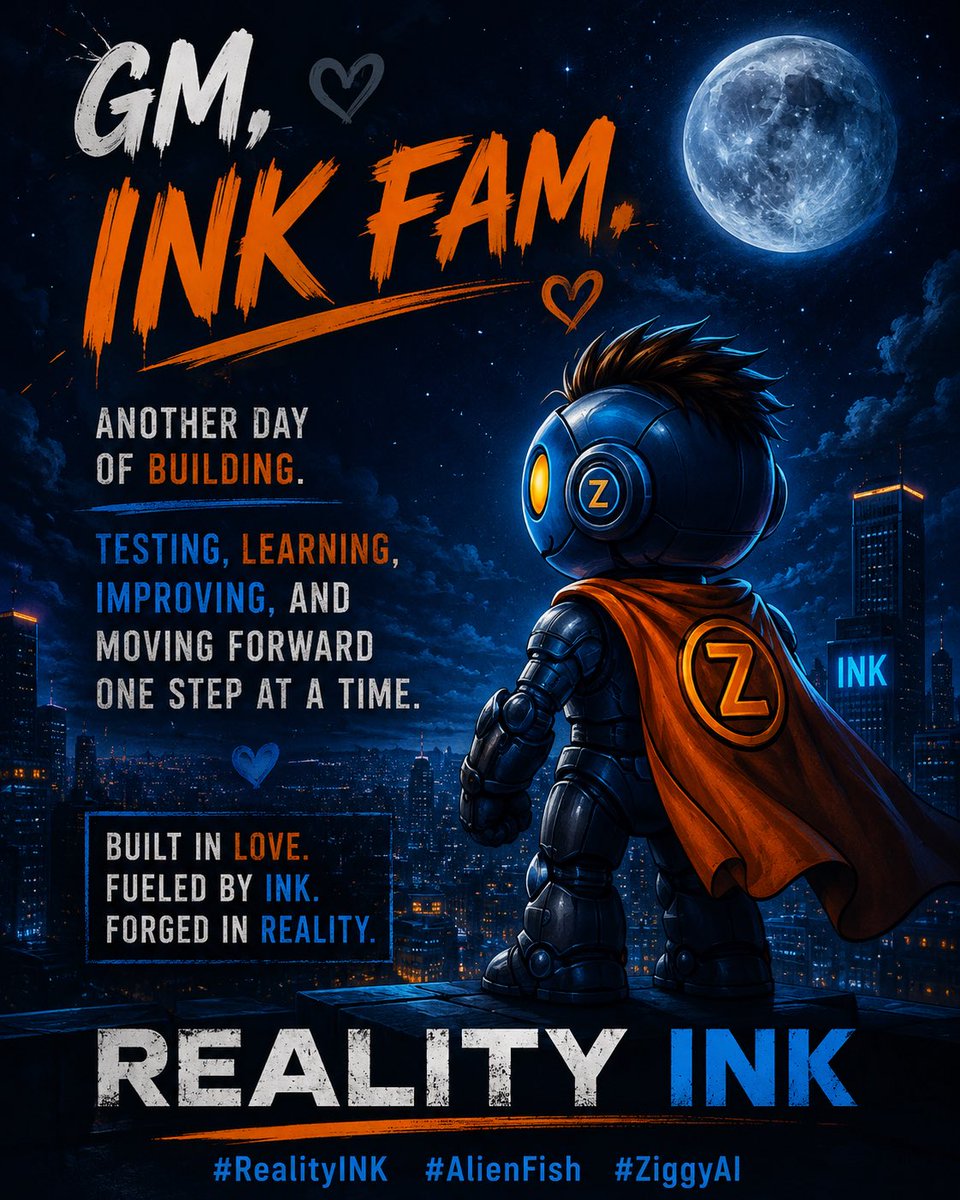 cryptograndpa01's tweet photo. ๐ค GM, INK Fam.
Another day of building.
Testing, learning, improving, and moving forward one step at a time.
Built in love. Fueled by ink. Forged in Reality.
#RealityINK #AlienFish #ZiggyAI https://t.co/jIIdzGawS6