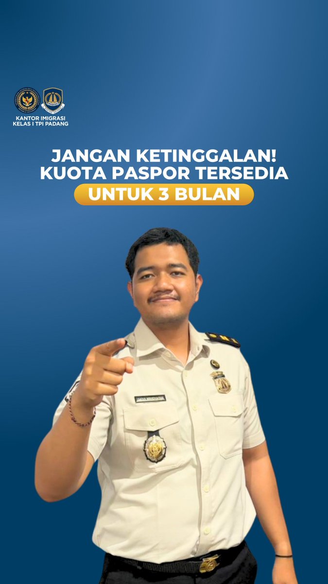imipadang's tweet photo. Hai Sahabat Mido! 

Editor kami sedang mengikuti Latsar, jadi untuk sementara proses editing dikerjakan oleh editor baru. Mohon maklum yaa, masih day 1 nih! 😆

Oh iya, kuota paspor di Imigrasi Padang saat ini sudah dibuka untuk 3 bulan ke depan (sampai bulan September 2026) https://t.co/RBsyiX2TH1