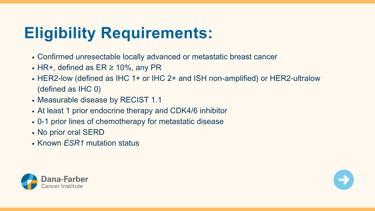 DFCI_BreastOnc's tweet photo. We are now enrolling to the #ERADICATE study! 
This is a phase Ib/II study of #Elacestrant in combination with #TrastuzumabDeruxtecan (T-DXd) for patients with CDK4/6 inhibitor and endocrine-resistant HR+/HER2-low or HER2-ultralow metastatic #BreastCancer.

To learn more about the #ERADICATE study, call 877-338-7425 or visit https://t.co/SiyP47T6tI
PI: @KristinaFanucci #MetastaticBreastCancer #MBC #ClinicalTrial #BreastCancerResearch