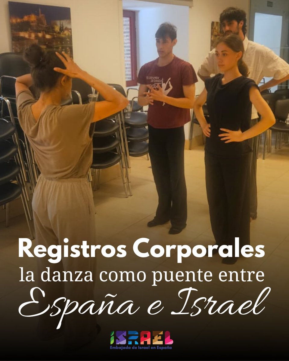 IsraelinSpain's tweet photo. Bailarines españoles e israelíes se encuentran en Madrid para unir la danza y la música en una experiencia escénica inmersiva.

"Registros corporales" será una muestra del trabajo compartido.

La cultura es un puente entre personas y países.

Madrid I 25 junio 18:00
Alcalá de Henares I 28 junio 11:30
Entrada libre hasta completar aforo en @SefaradIsrael
