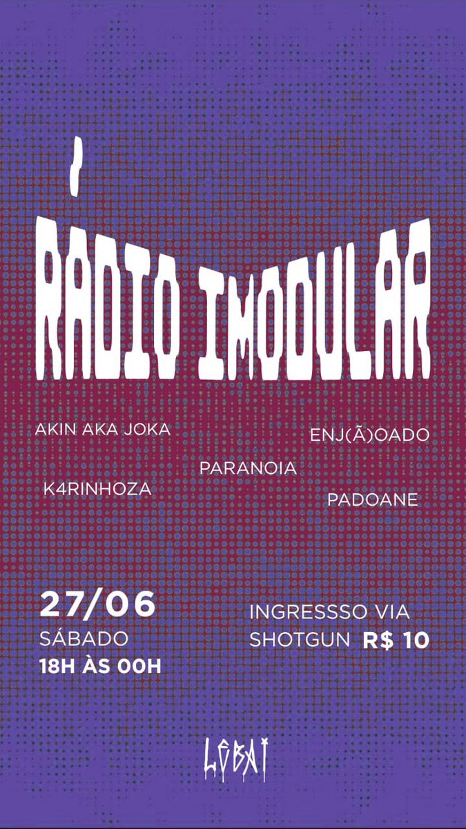 radioimodular's tweet photo. oiiii meus querides 💙✨

esse sábado dia 27 vamos fazer barulhos chiquérrimos no Lebai Bar &amp; Studio com um elenco chave! quem eu vejo? 

Ingressos via Shotgun no link aqui embaixo 👇 https://t.co/bk1lCFmo7P